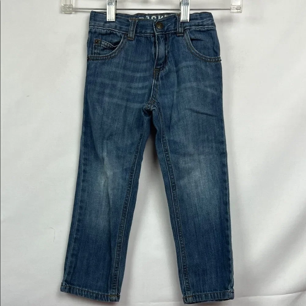 Crazy 8 Blue Rocker Jeans adjustable waistband Size 3T